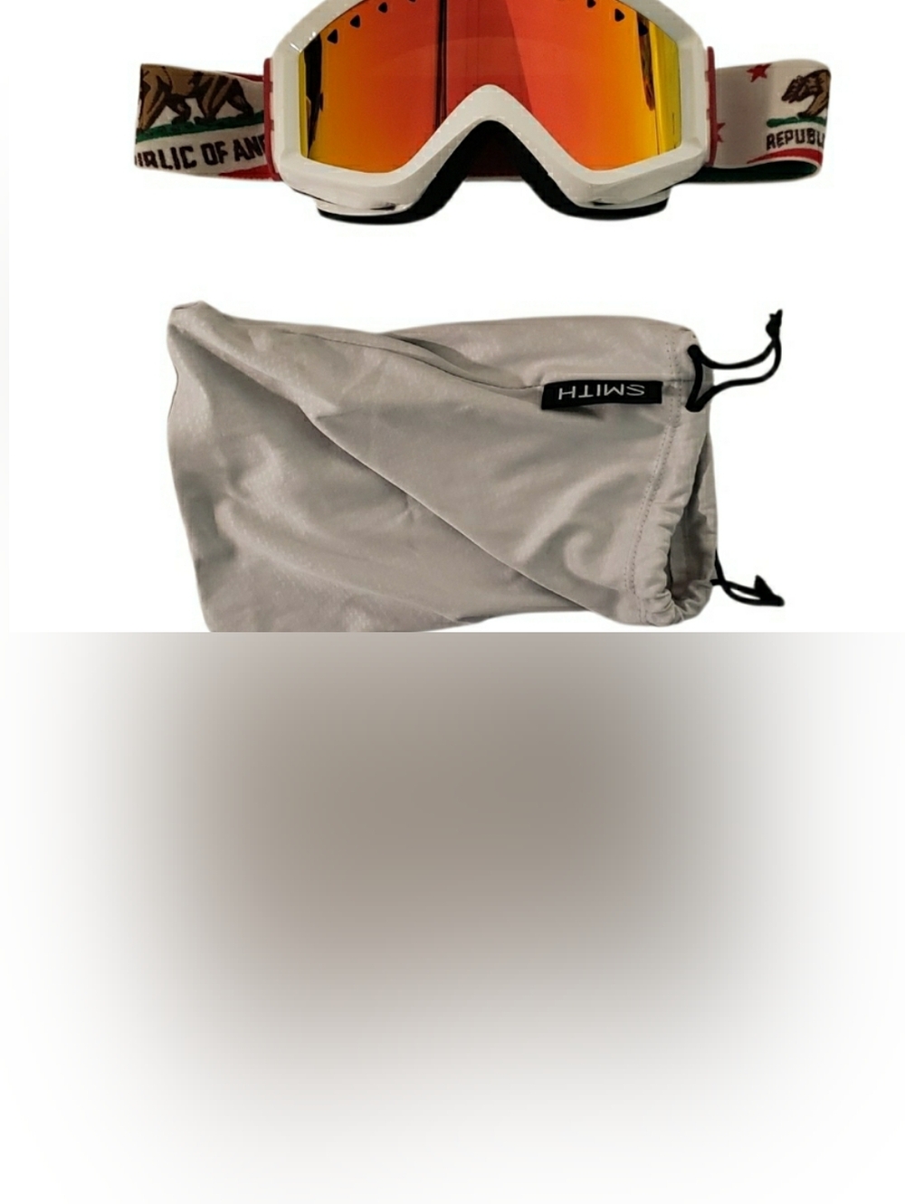 SMITH White Frame Goggles with Red-Orange Mirrored Lens